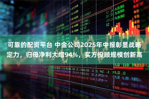 可靠的配资平台 中金公司2025年中报彰显战略定力，归母净利大增94%，买方投顾规模创新高